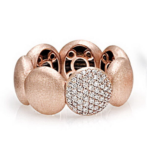 Δαχτυλίδι ροζ χρυσό με διαμάντια - Eshop online Ketsetzoglou.gr
