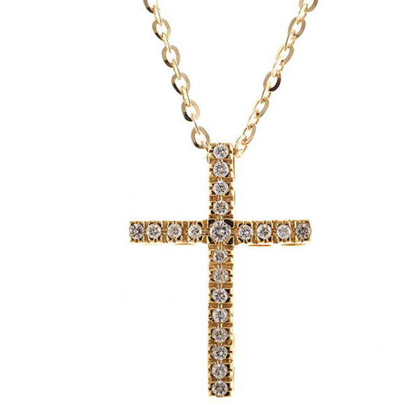 Γυναικείος σταυρός με διαμάντια Κ18