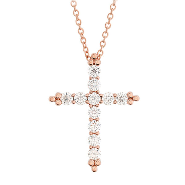 Σταυρός με διαμάντια σε ροζ χρυσό - Ketsetzoglou.gr