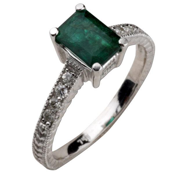 Δαχτυλίδι σμαράγδι Emerald cut και μπριγιάν - Ketsetzoglou.gr