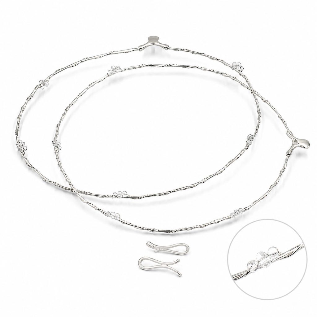 Στέφανα γάμου ασημένια με ζιργκόν swarovski