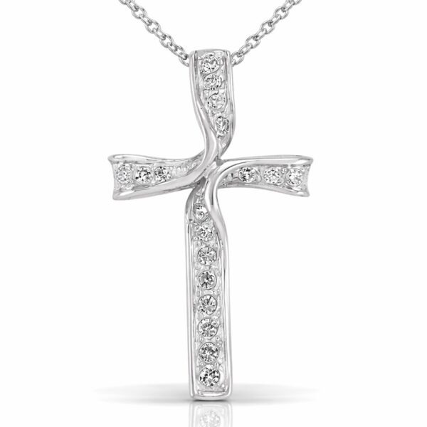 Σταυρός βάπτισης με πέτρες ζιργκόν swarovski