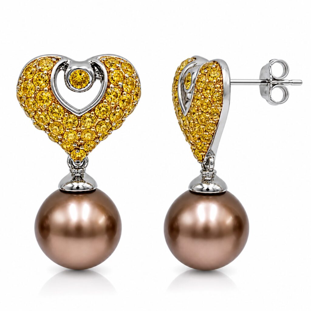Σκουλαρίκια με μαργαριτάρι και ζιργκόν Swarovski