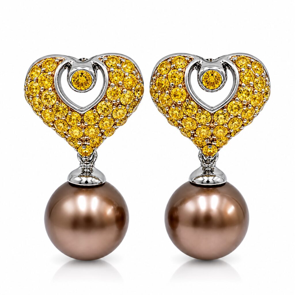 Σκουλαρίκια με μαργαριτάρι και ζιργκόν Swarovski