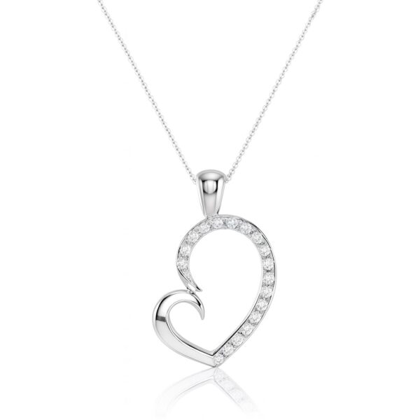 Ασημένιο κολιέ καρδιά με πέτρα Swarovski