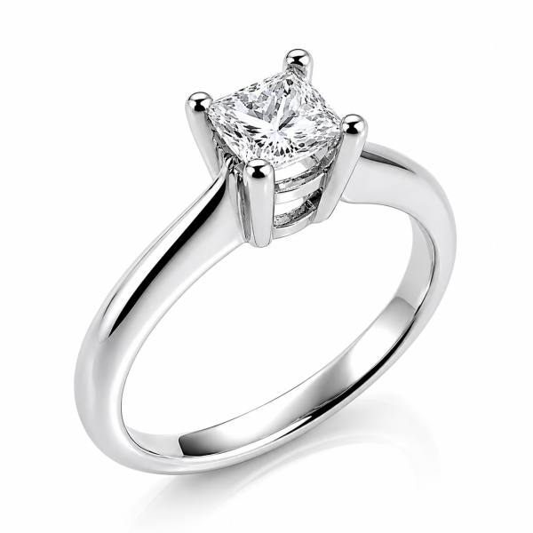 Mονόπετρα διαμάντια princess cut diamond