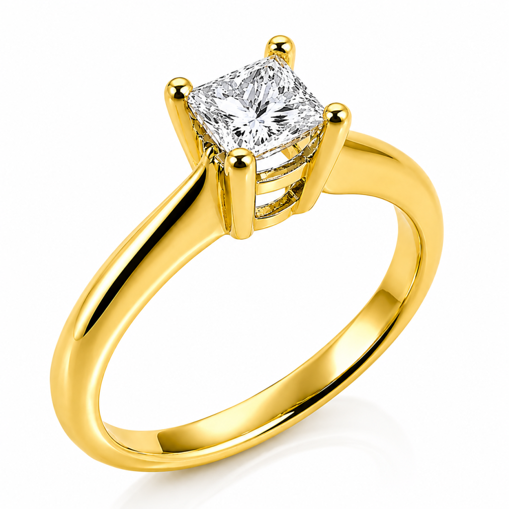 Mονόπετρα διαμάντια princess cut diamond