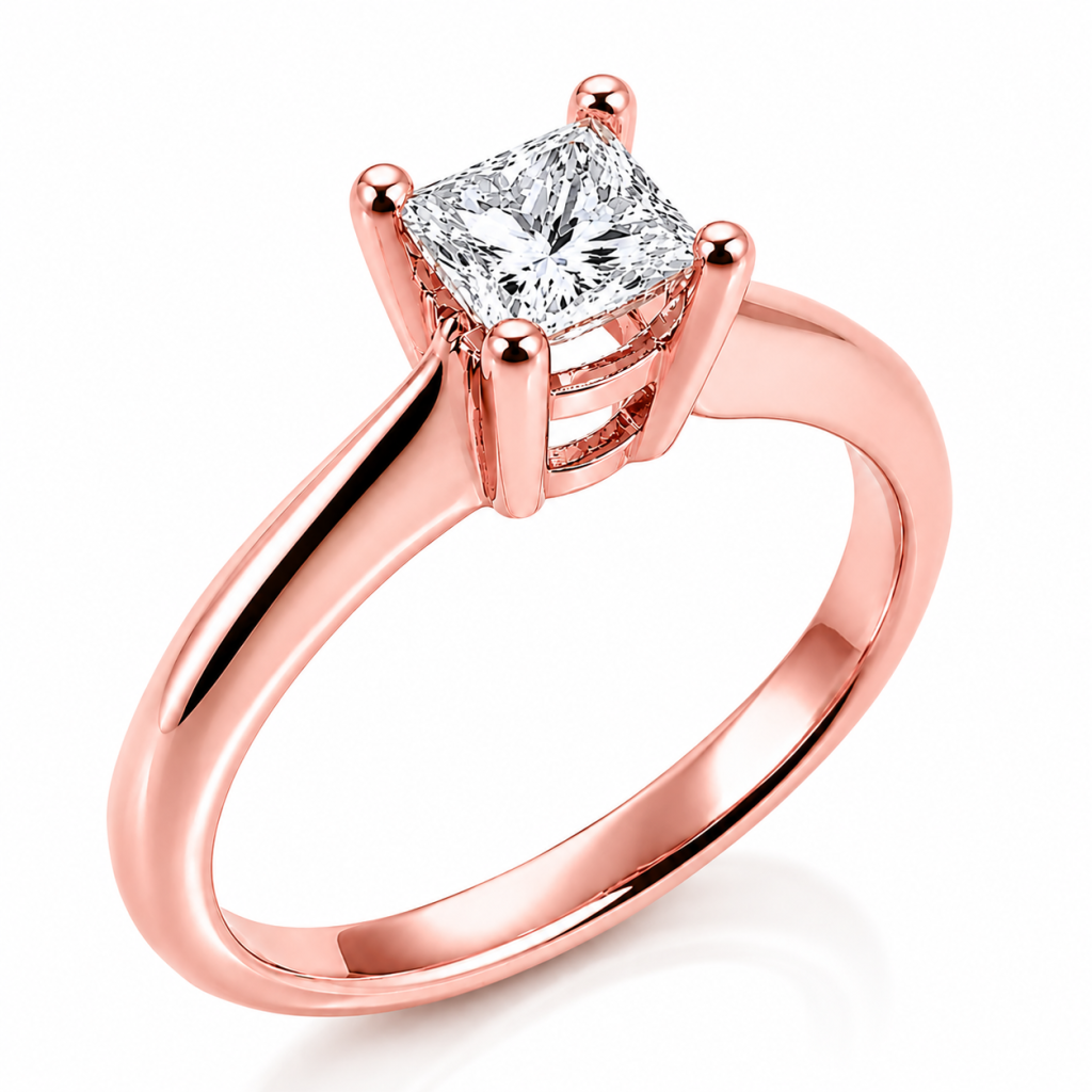 Mονόπετρα διαμάντια princess cut diamond