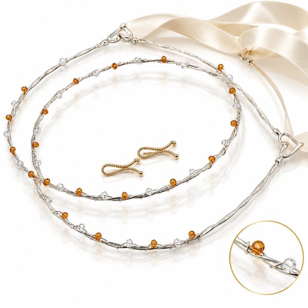 Στέφανα γάμου ασημένια με ζιργκόν swarovski