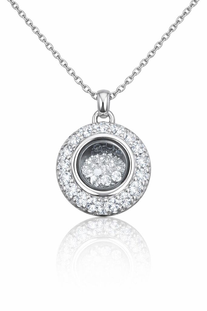 Ασημένιο μενταγιόν με ζιργκόν Swarovski