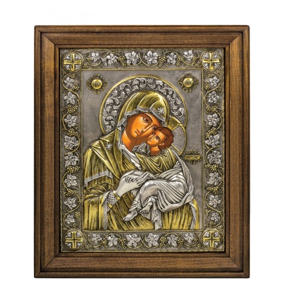 Παναγία Γλυκοφιλούσα Βυζαντινή ασημένια εικόνα