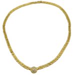 Χρυσό κολιέ με μπριγιάν Ι online jewellery I ketsetzoglou.gr