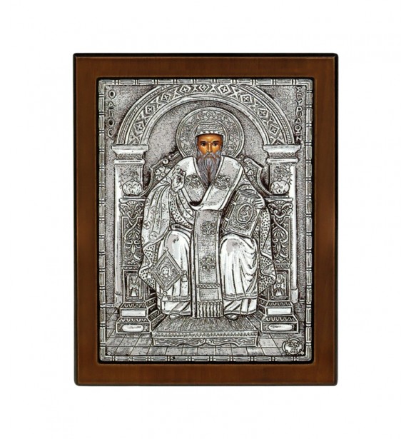 Ασημένια εικόνα Άγιος Σπυρίδωνας