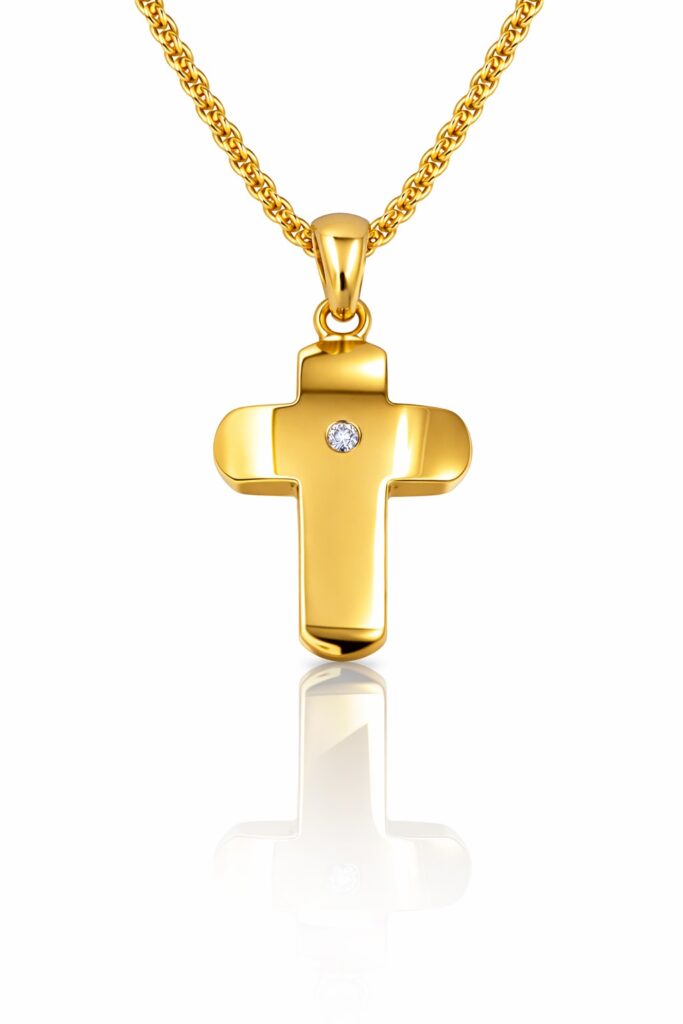Σταυρός Βάπτισης με Natural Diamonds