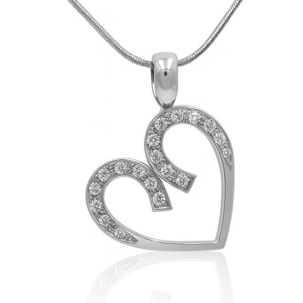 Ασημένιο κολιέ καρδιά με swarovski