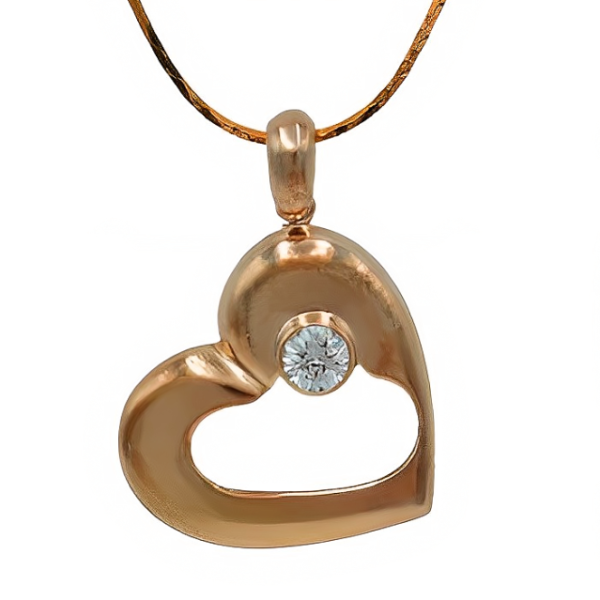 Καρδιά επιχρυσωμένη με swarovski - Eshop ketsetzoglou.gr