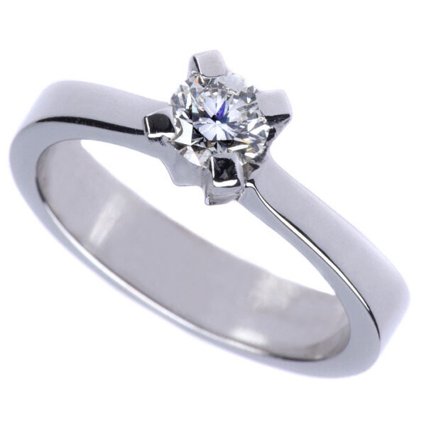 Μονόπετρο δαχτυλίδι διαμάντι λευκόχρυσο - Ketsetzoglou Jewelry