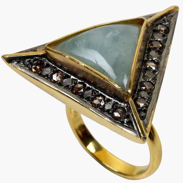 Δαχτυλίδι χειροποίητο με διαμάντια παλαιάς κοπής -Ketsetzoglou.gr