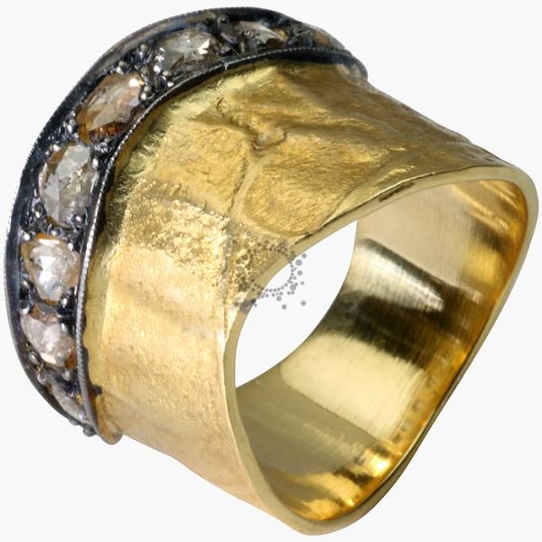 Δαχτυλίδι χειροποίητο με διαμάντια παλαιάς κοπής - Ketsetzoglou