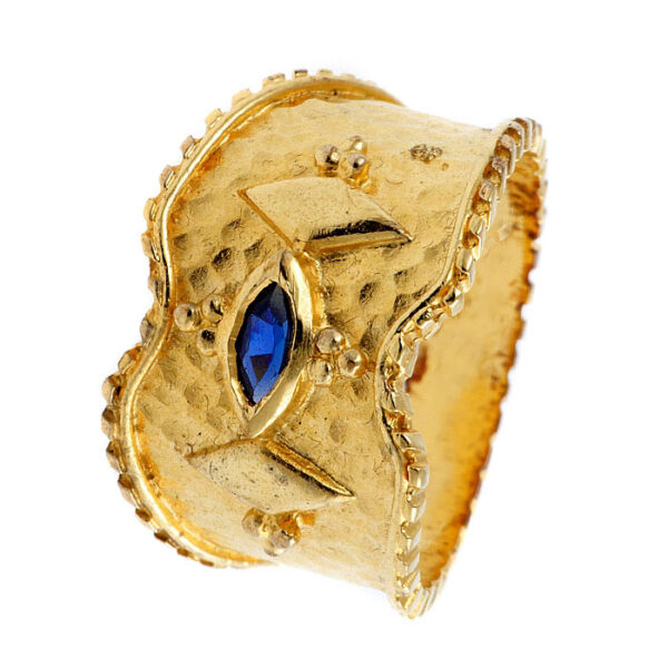 Δαχτυλίδι χρυσό βυζαντινό με ζιργκόν swarovski