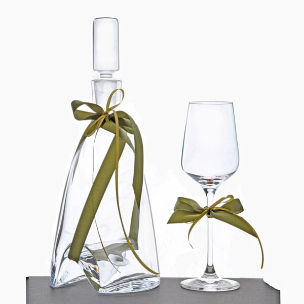 Δώρα κουμπάρου καράφα & ποτήρι κρυστάλλινο για γάμο