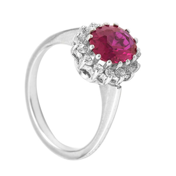 Δαχτυλίδι ροζέτα ρουμπίνι και μπριγιάν για πρόταση γάμου