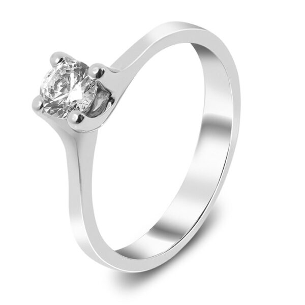 Μονόπετρο δαχτυλίδι λευκόχρυσο με διαμάντι - Ketsetzoglou.gr