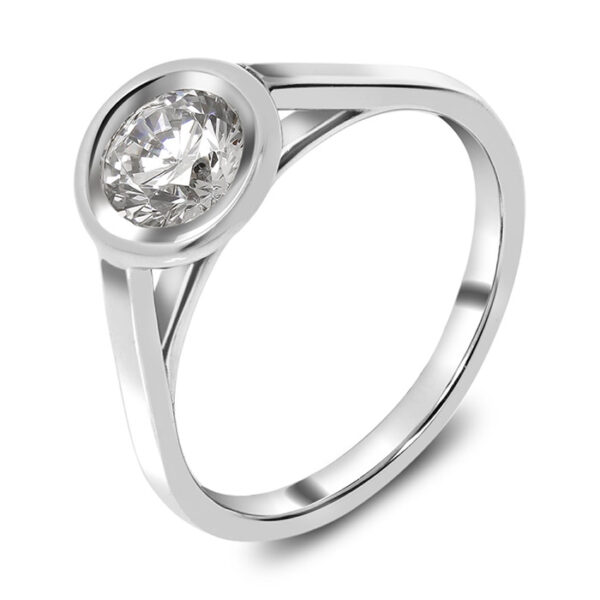 Μονόπετρο δαχτυλίδι 18Κ λευκόχρυσο με διαμάντι - Ketsetzogou.gr