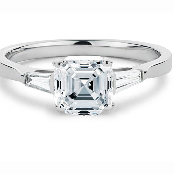 Λευκόχρυσο δαχτυλίδι με asscher cut diamond