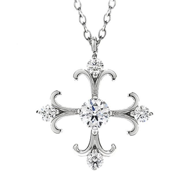 Λευκόχρυσος σταυρός με διαμάντια -Ketsetzoglou Jewellery Athens