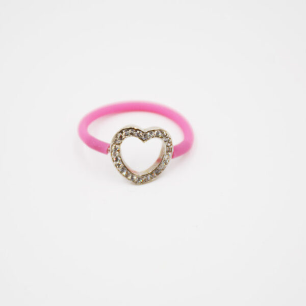Δαχτυλίδι καρδιά με ροζ σιλικόνη