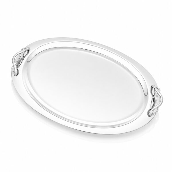 Οβάλ δίσκος inox με πλεξούδα χεράκια