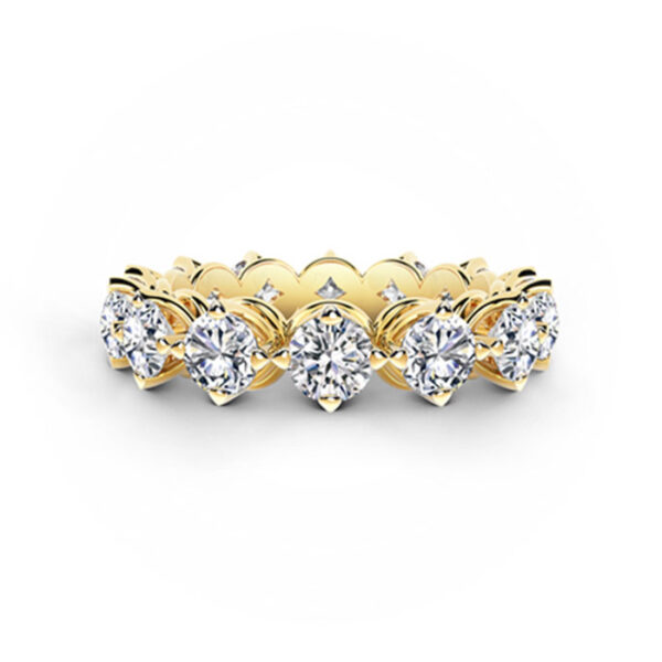 Χρυσό ολόβερο δαχτυλίδι με διαμάντια by Ketsetzoglou