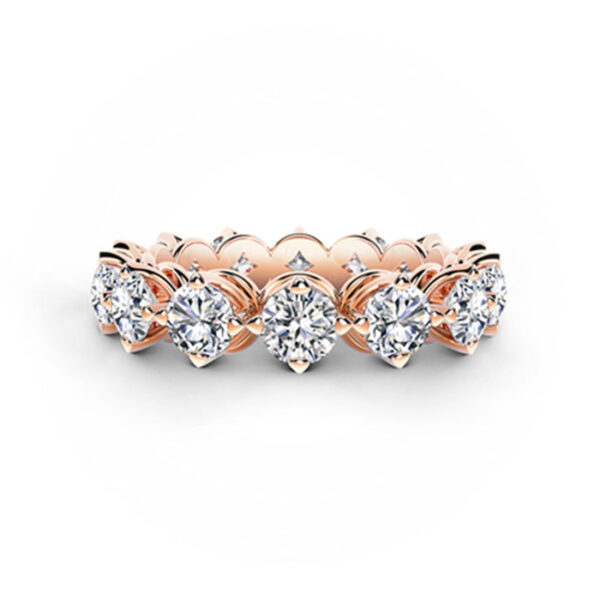 Πολύτιμο ολόβερο δαχτυλίδι με διαμάντια ροζ χρυσό