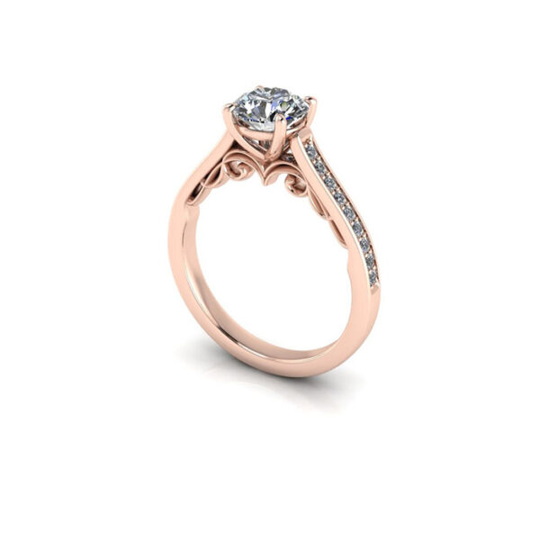 Μονόπετρο δαχτυλίδι σε μοντέρνο σχεδιασμό με στρογγυλό διαμάντι