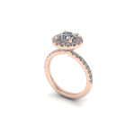 Μονόπετρο δαχτυλίδι ροζέτα με στρογγυλό διαμάντι