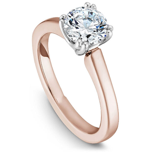 Μονόπετρο δαχτυλίδι ροζ χρυσό με στρογγυλό διαμάντι