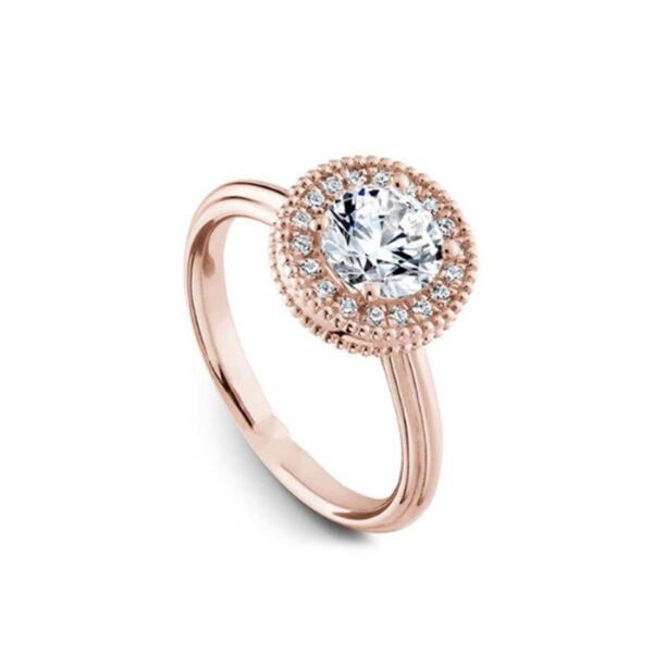 Ροζ χρυσό μονόπετρο δαχτυλίδι με διαμάντι