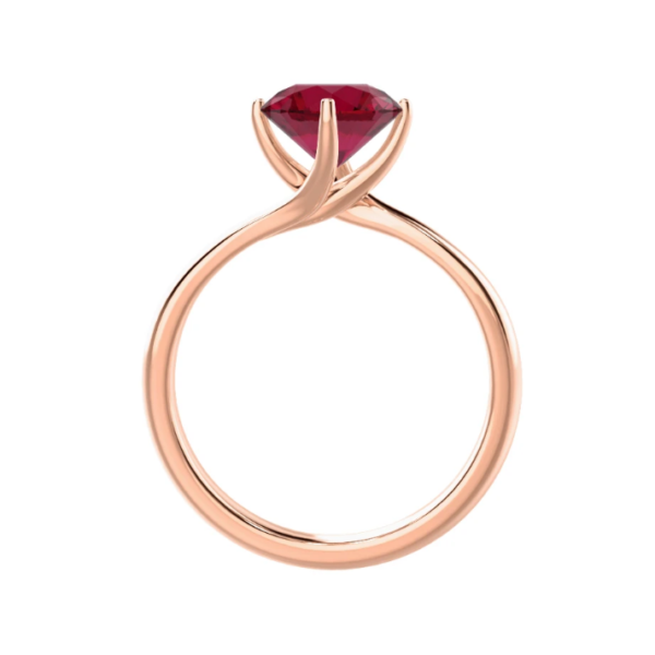 Μονόπετρο δαχτυλίδι ροζ χρυσό με ρουμπίνι