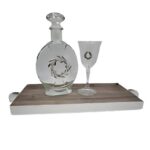 Vintage σετ γάμου με δίσκο καράφα ποτήρι - Οnline eshop Ketsetzoglou.gr