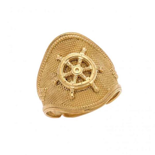 Ασημένιο ναυτικό δαχτυλίδι με σύμβολο τιμόνι - Ketsetzoglou.gr