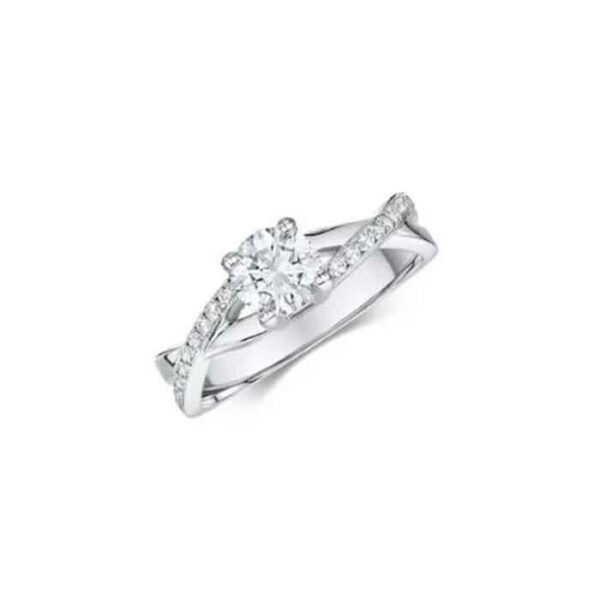 Εντυπωσιακό λαμπερό μονόπετρο δαχτυλίδι με διαμάντια