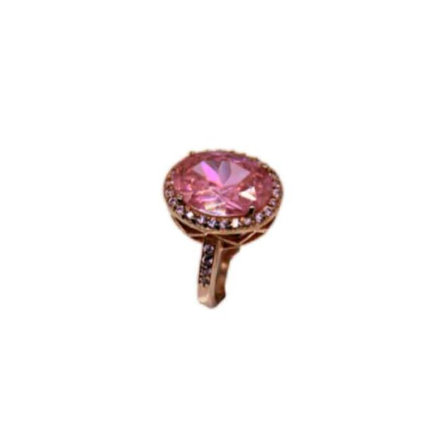 Ασημένιο δαχτυλίδι ροζ χρυσό με ζιργκόν