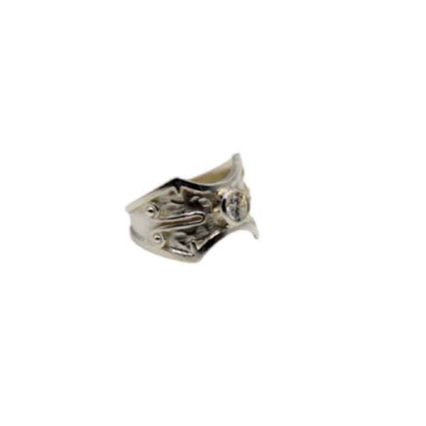 Ασημένιο δαχτυλίδι vintage με ζιργκόν swarovski- Online Ketsetzoglou.gr