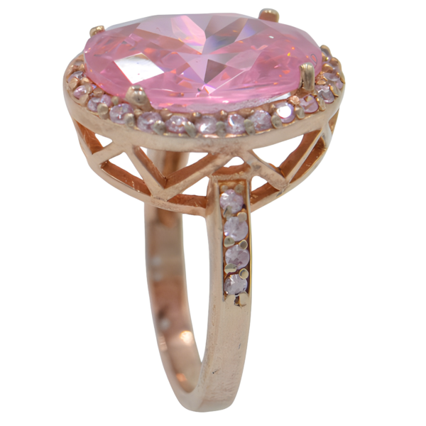 Ασημένιο δαχτυλίδι ροζ χρυσό με ζιργκόν