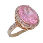 Ασημένιο δαχτυλίδι ροζ χρυσό με ζιργκόν - Online eshop Ketsetzoglou.gr