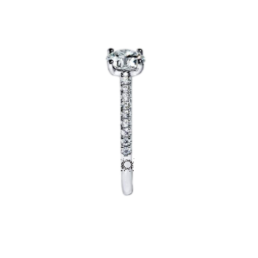 Μονόπετρο δαχτυλίδι λευκόχρυσο με διαμάντια 18Κ-Eshop Ketsetzoglou.gr