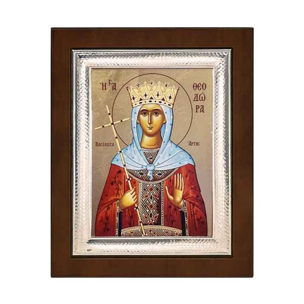 Εικόνα ασημένια Αγία Θεοδώρα Βασίλισσα Άρτας - Ketsetzoglou.gr