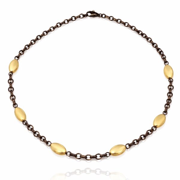 Κολιέ χρυσό με μαύρο πλατίνωμα – online shop ketsetzoglou.gr