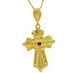 Βυζαντινός σταυρός με ζαφείρι Κ14 - Ketsetzoglou.gr